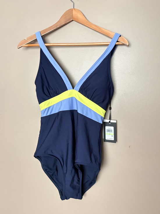 Dkny Other - DKNY Colorblock swimsuit blue tri-color vacation summer beach resort sz 4 NWT